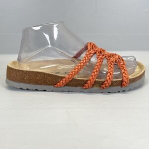 Betula Birkenstock Sandals Womens Size 6 Orange Braided Cork Slides Casual Shoes